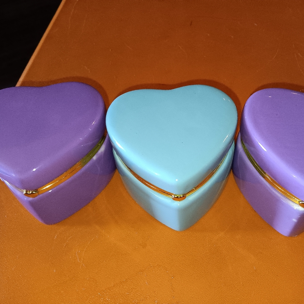 Heart Shaped Trinket/jewlery Box Lot